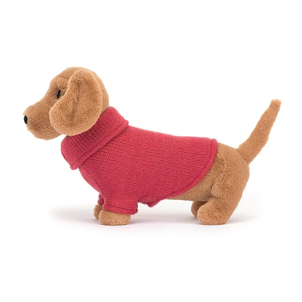 JELLYCAT PINK SWEATER SAUSAGE DOG S3SDP