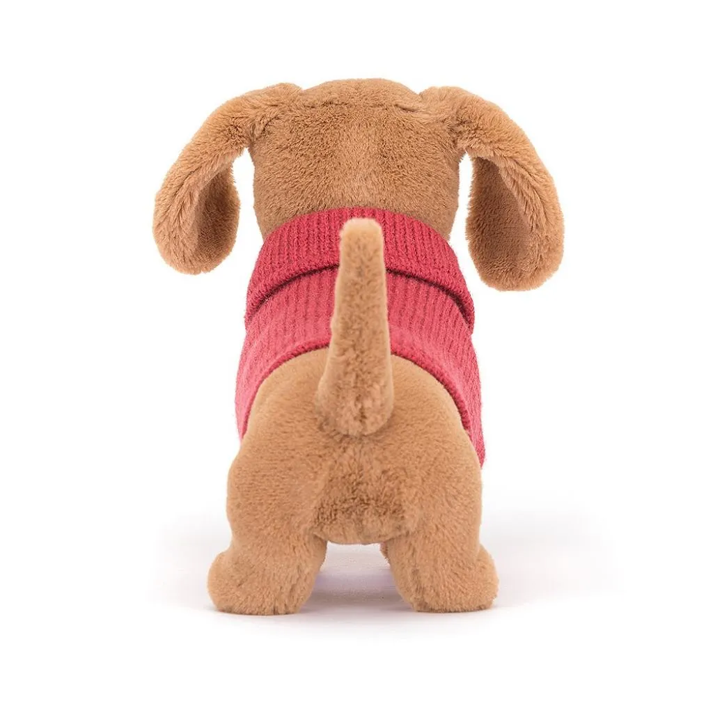 JELLYCAT PINK SWEATER SAUSAGE DOG S3SDP