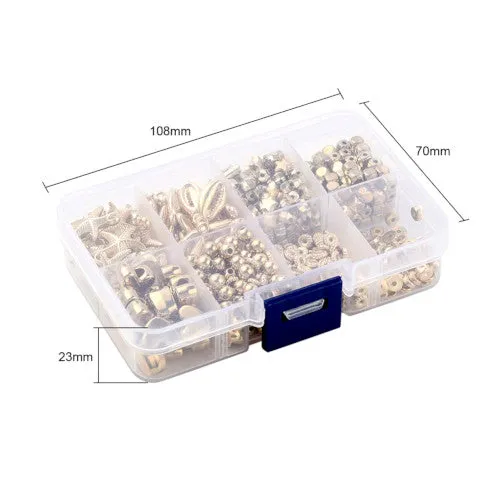 Jewelry Making Kit, Golden, Hearts, Stars, Spacer Beads, Starfish, Shell, Pendants, 515 Pieces