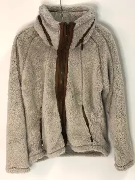 Ladies Fleece Jacket w/ Hoodie Oatmeal