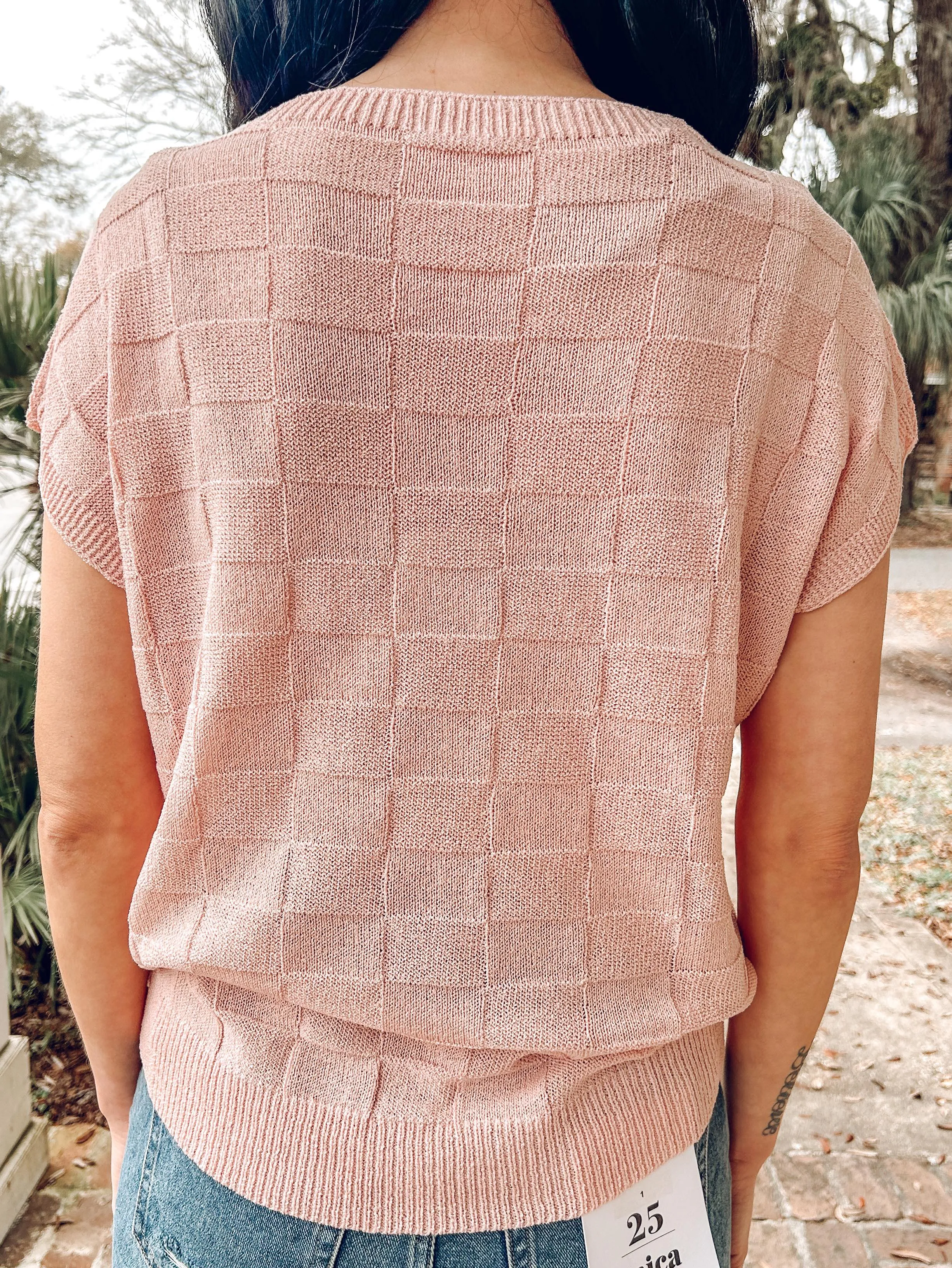 Lattice Pocket Top | Mauve