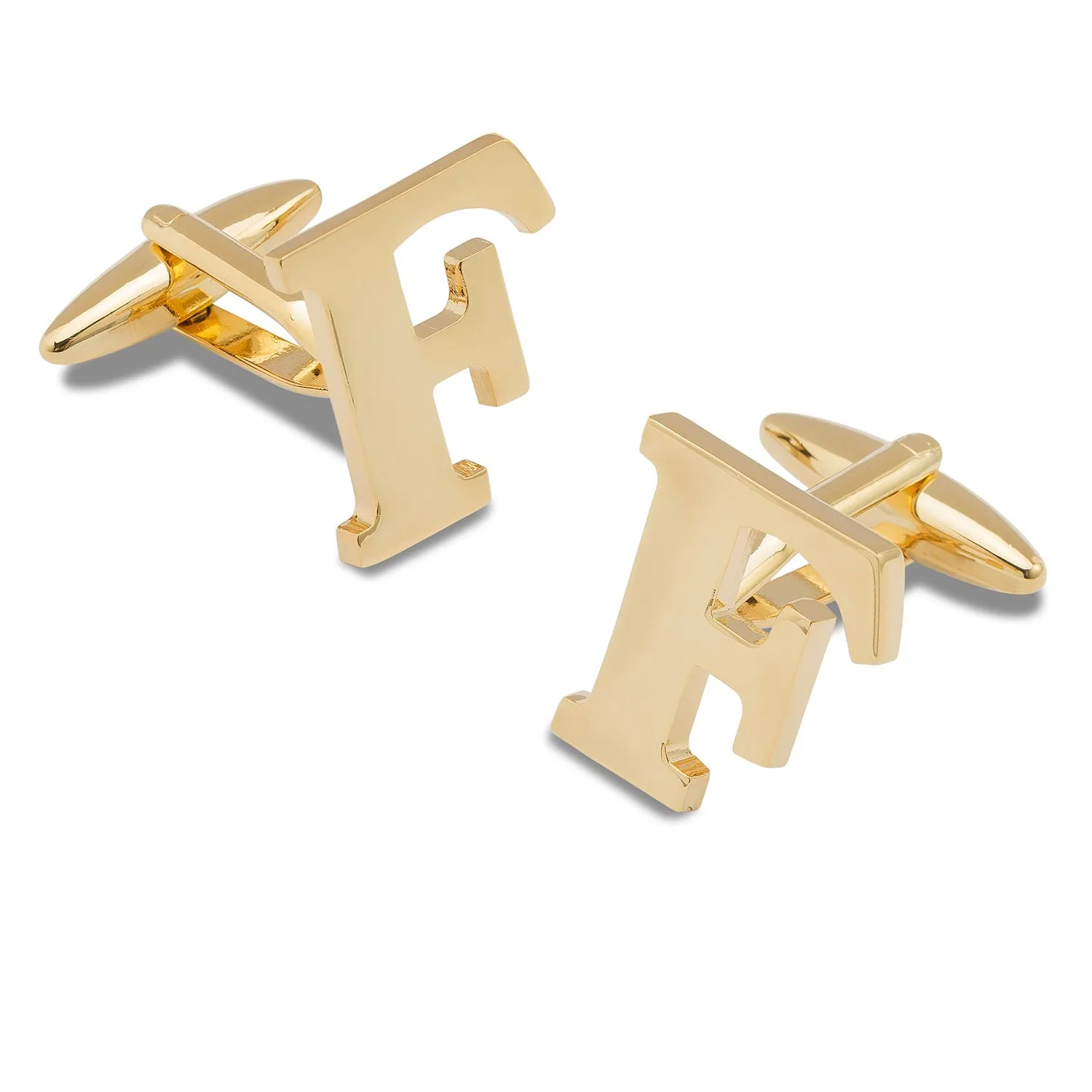 Letter F Gold Cufflinks