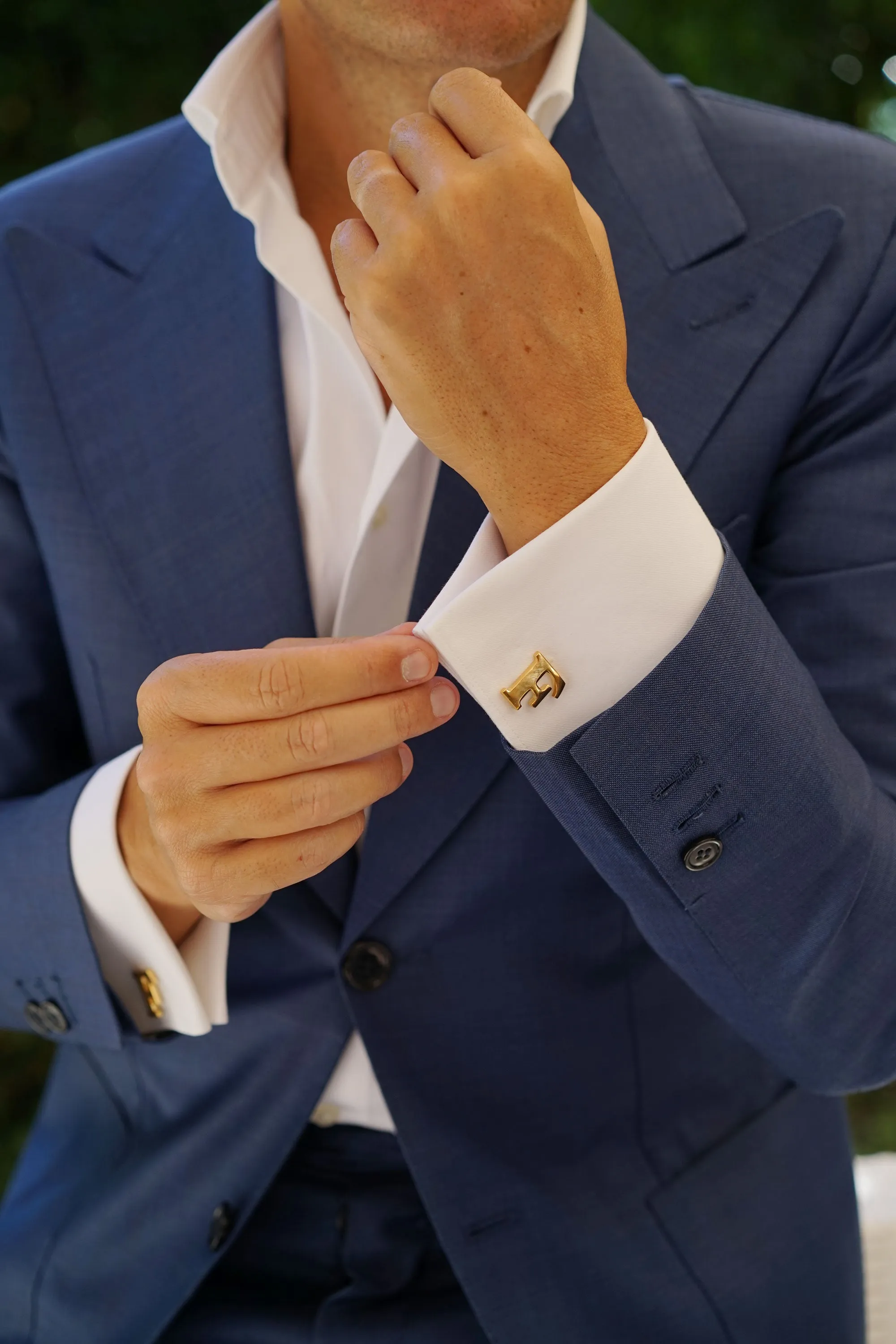 Letter F Gold Cufflinks