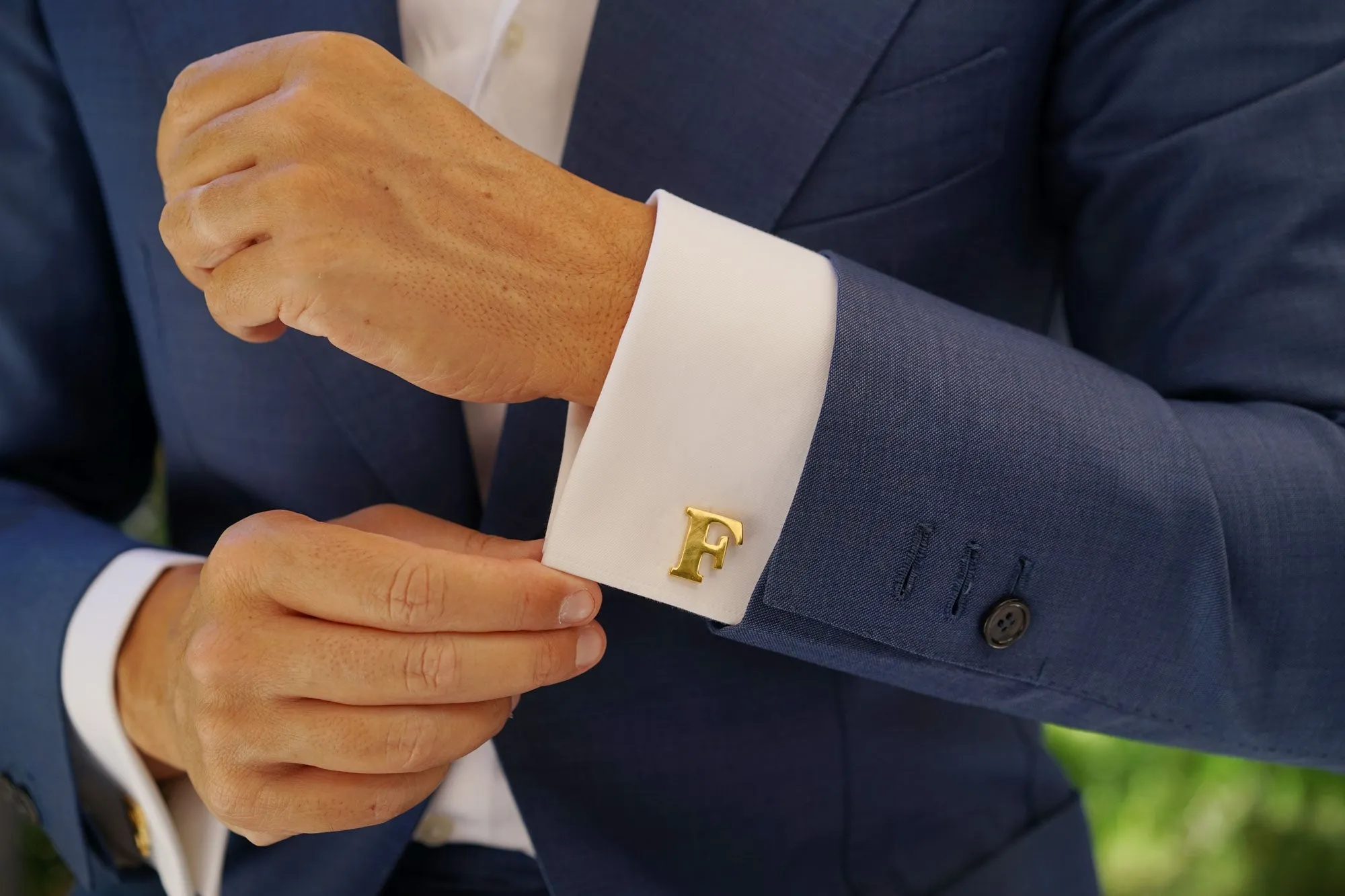 Letter F Gold Cufflinks