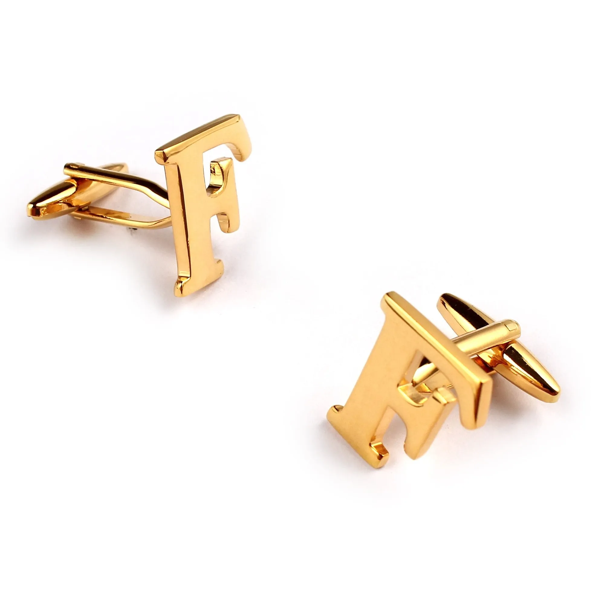 Letter F Gold Cufflinks