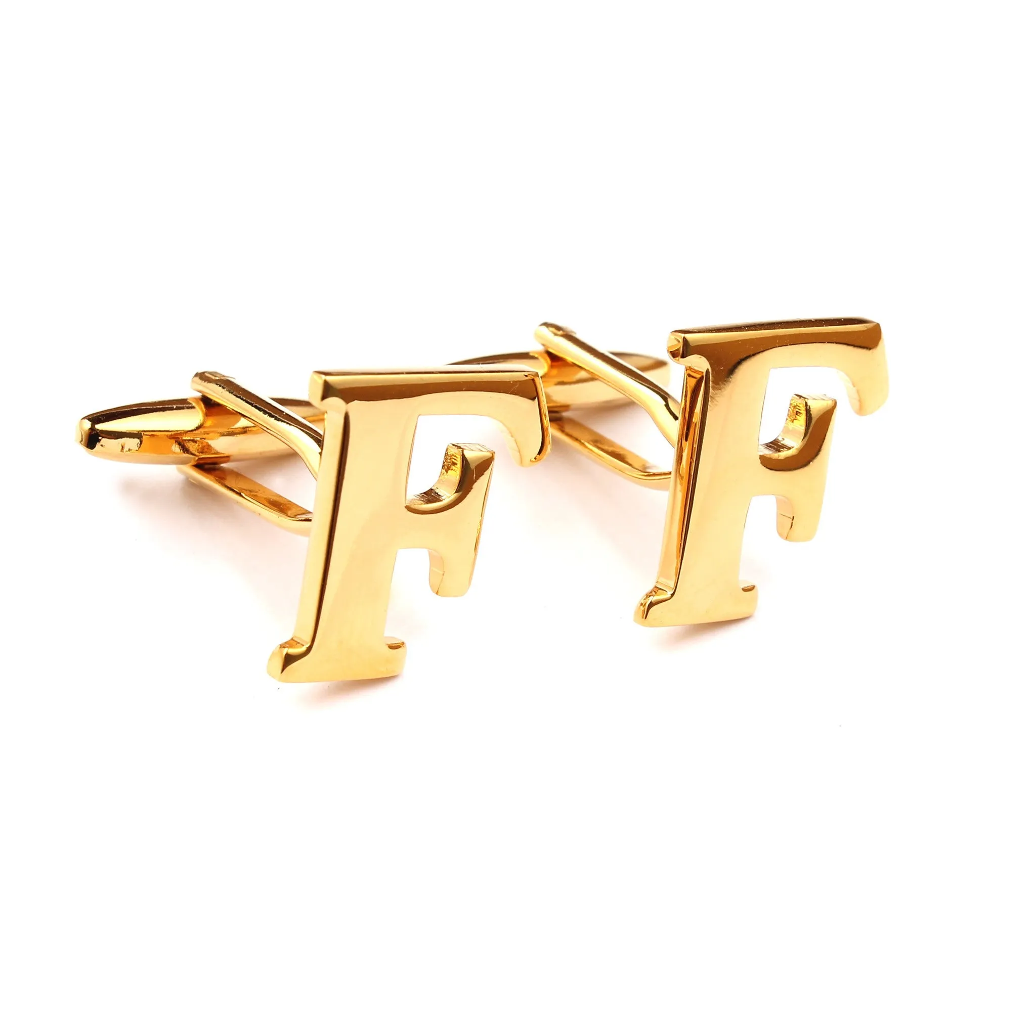 Letter F Gold Cufflinks