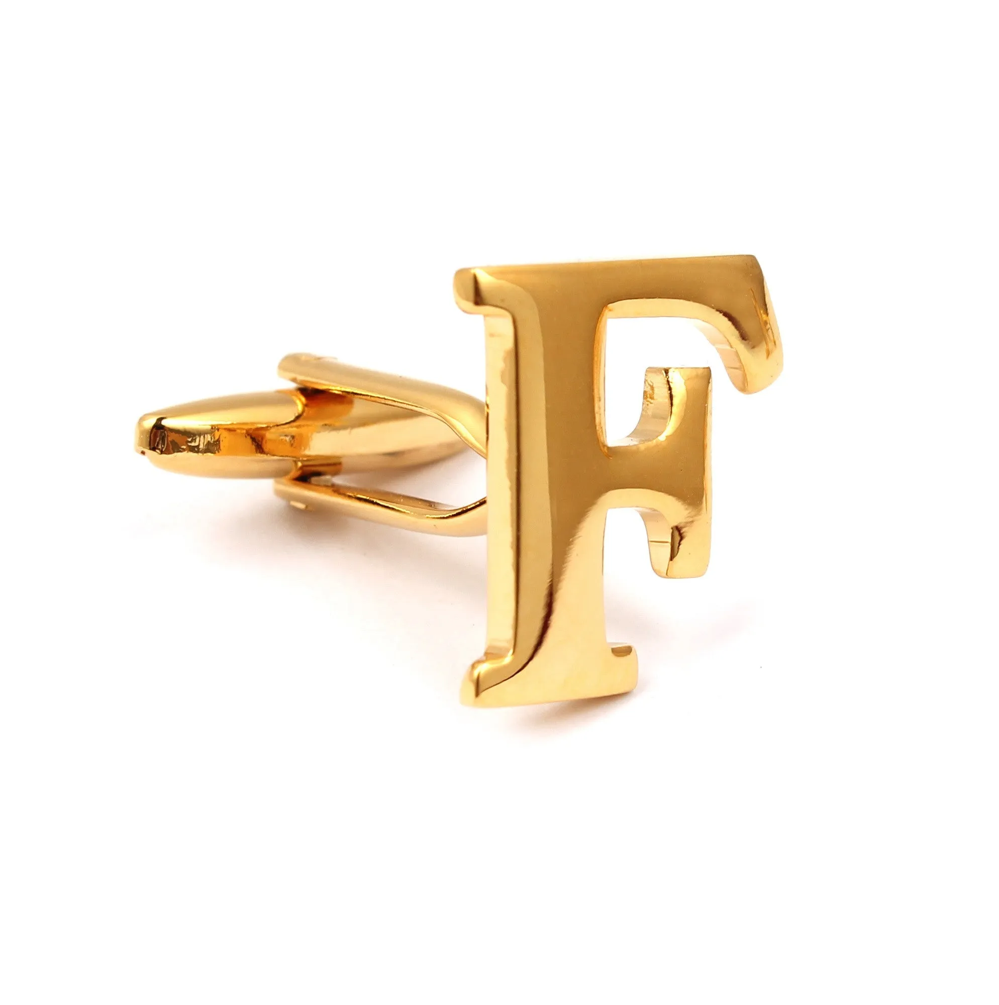 Letter F Gold Cufflinks