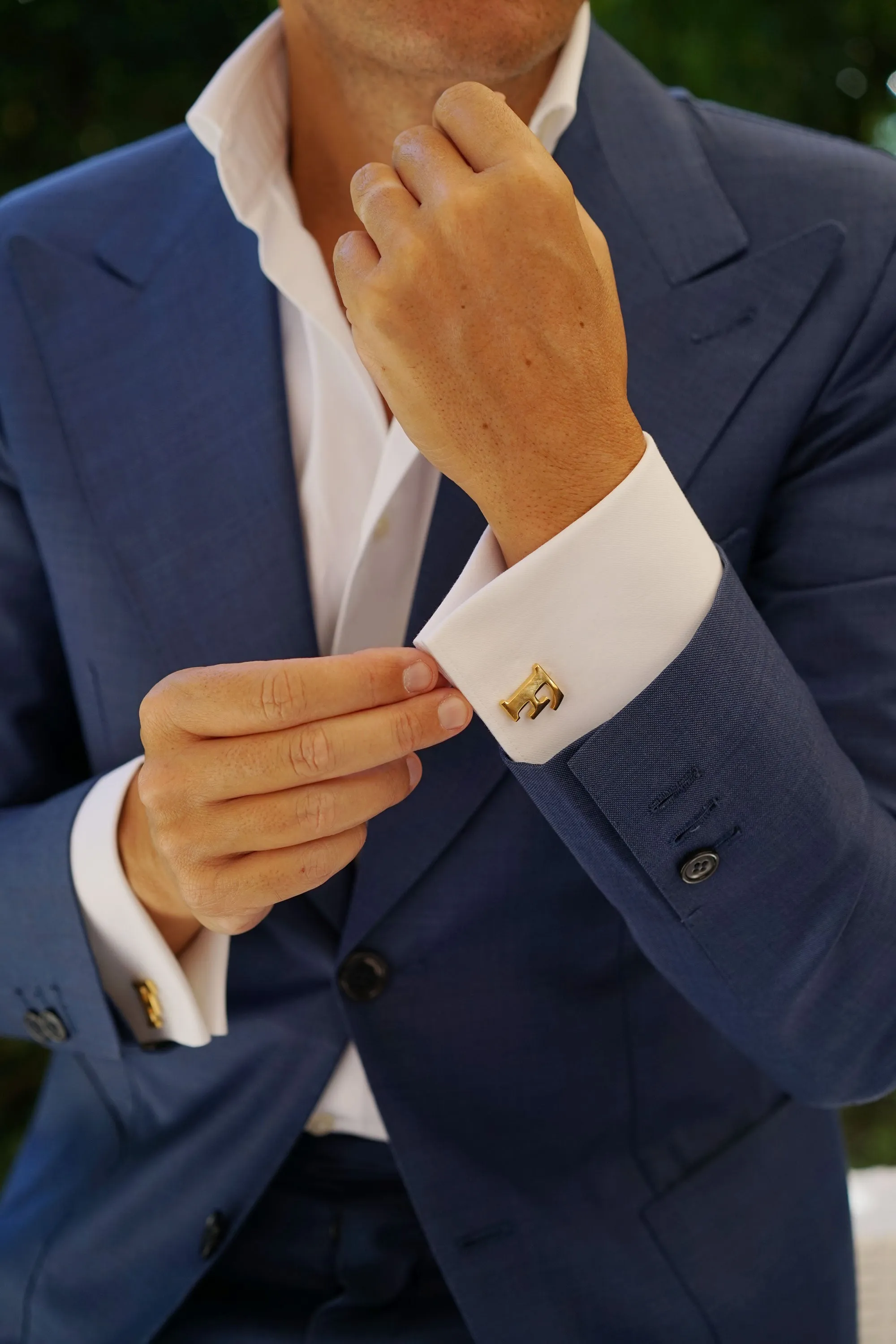 Letter F Gold Cufflinks