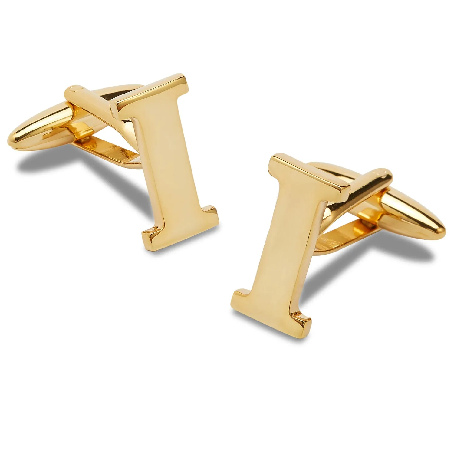 Letter I Gold Cufflinks