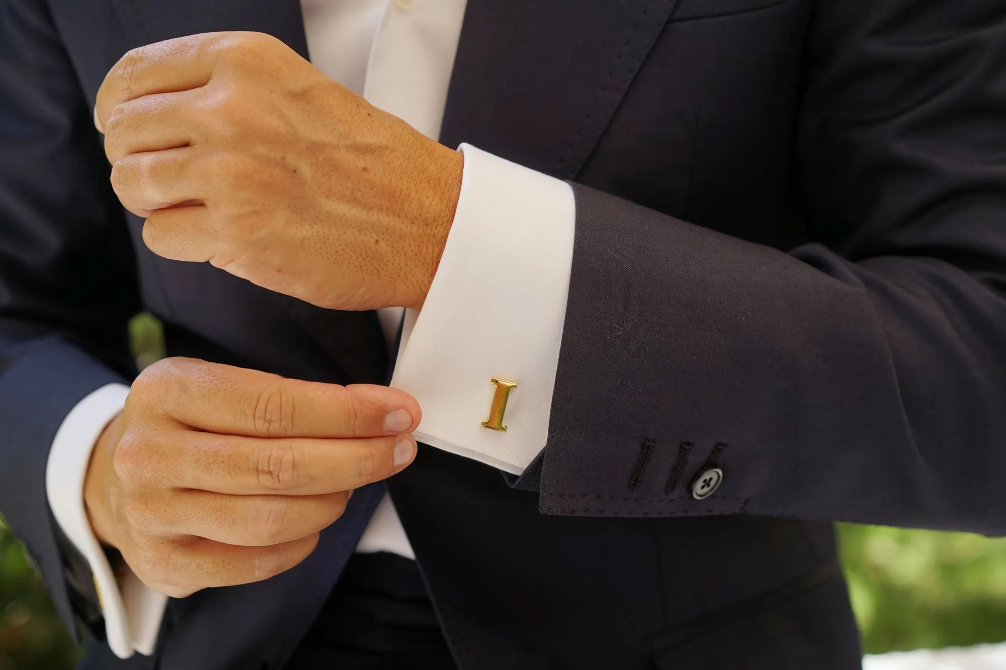 Letter I Gold Cufflinks