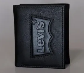 Levi's Wallet RFID Identity Theft Protection Coated Leather Trifold 31LP110044 - Black