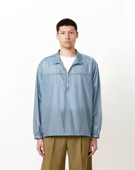 Light Nylon Half Zip Pullover in Blue Grey