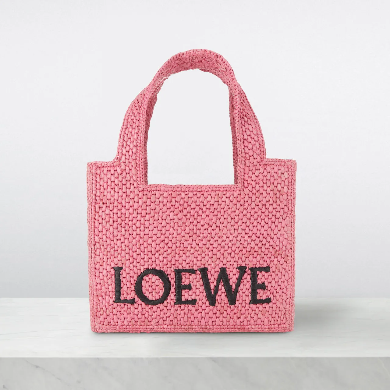 LOEWE PAULAS IBIZA 2024 Font Logo Mini Tote Bag - Sunset Pink