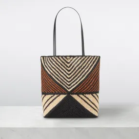 LOEWE PAULAS IBIZA 2024 Puzzle Fold Raffia Medium Tote - Natural  Honey Gold