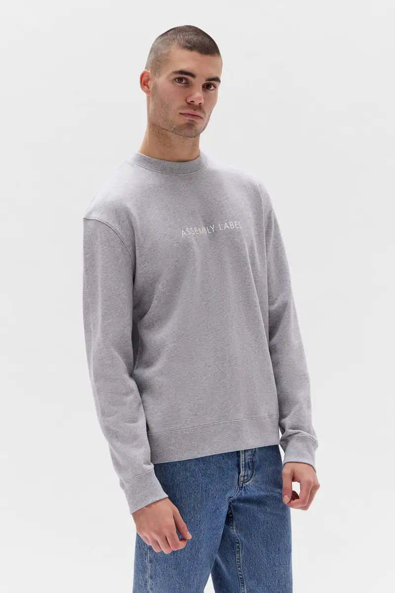 Logo Sweat | Grey Marle/White