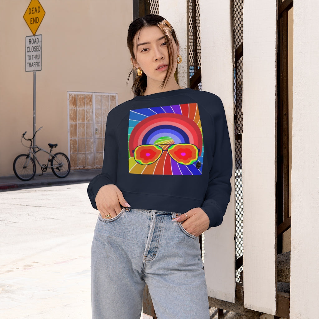 Love on Psychedelics Cropped Fleece Pullover