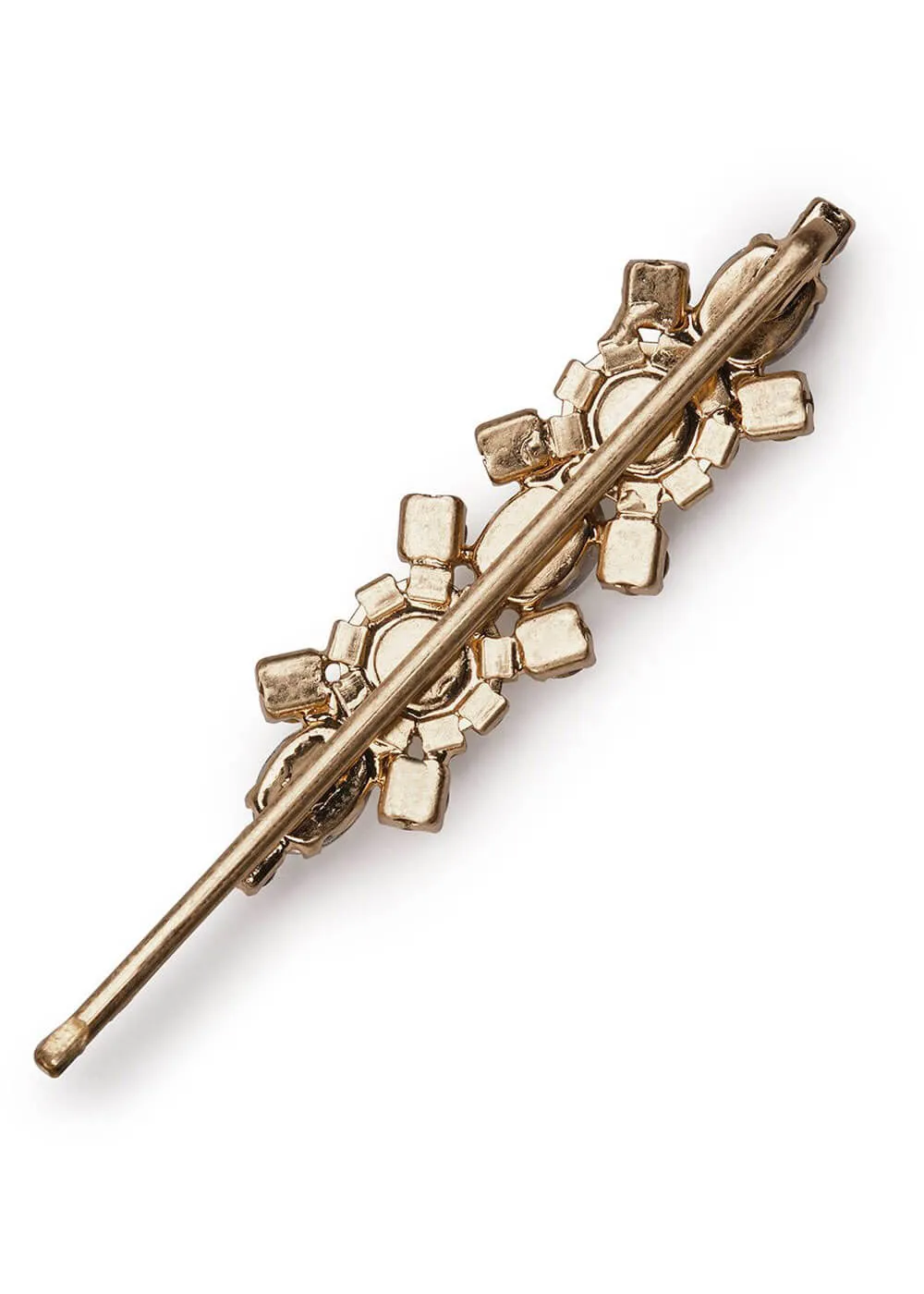 Love Vintage Deco Crystal Hairpin Gold