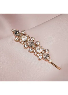 Love Vintage Deco Crystal Hairpin Gold