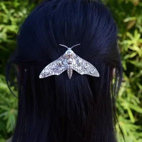 Luna Moth French Barrette Gothic Witch Hairpin