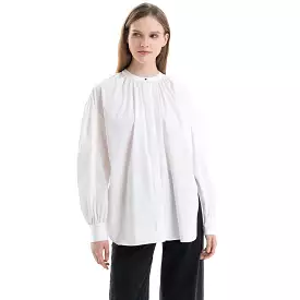 Mandarin Solid Side Slits Blouse