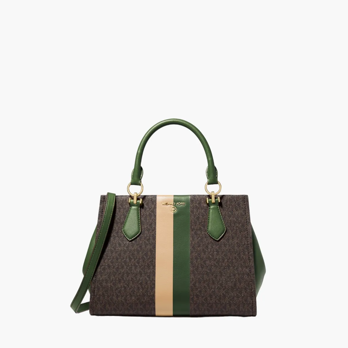 Marilyn Medium Logo Stripe Satchel