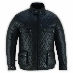 Men Diamond Puffer Jacket Black For Winter 2024