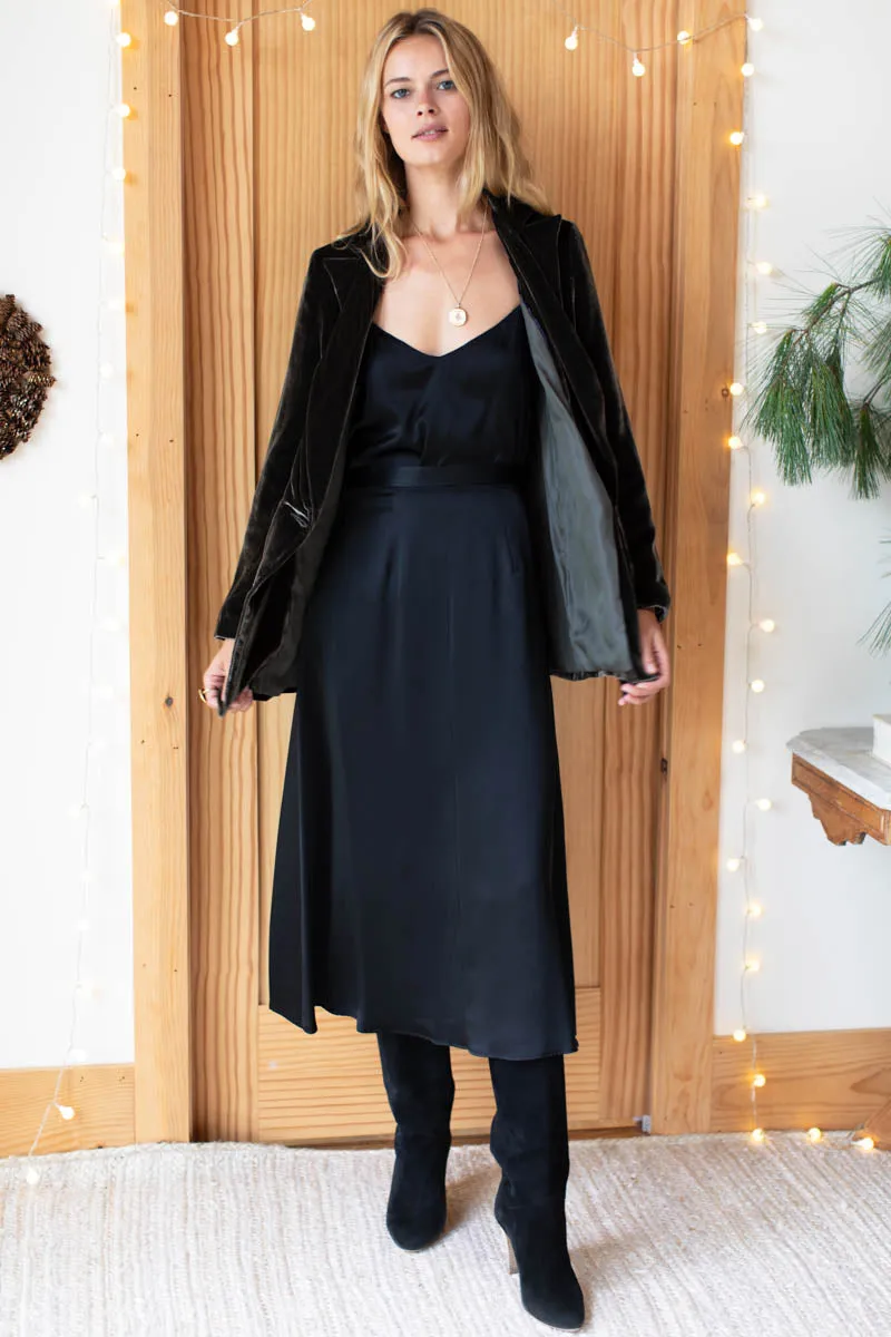 Midi Skirt 2 - Black Silk