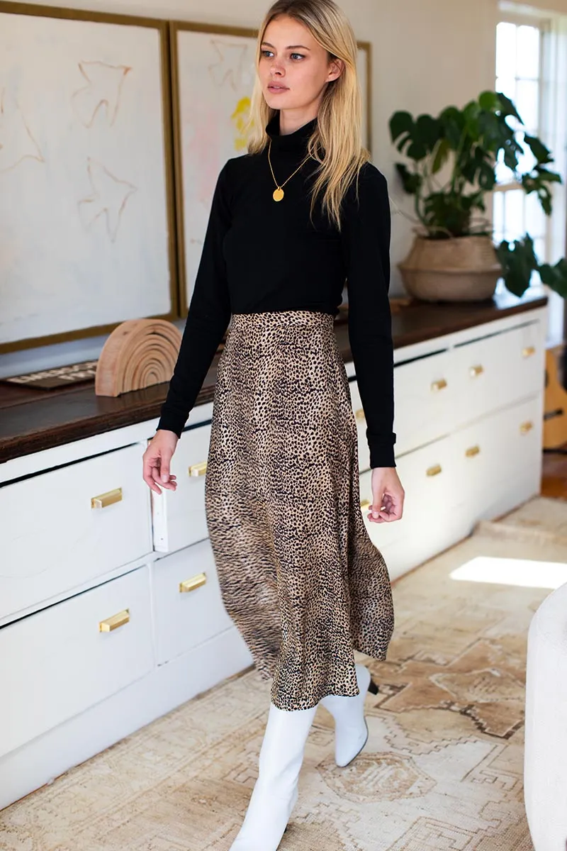 Midi Skirt 2 - Little Cheetah Silk