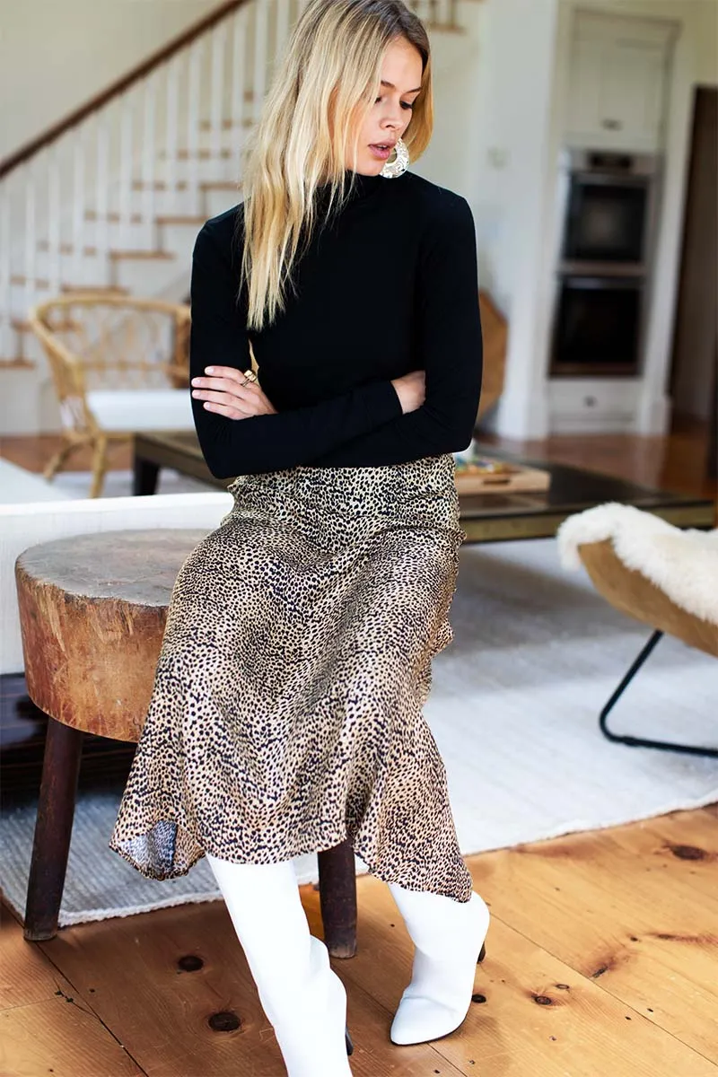 Midi Skirt 2 - Little Cheetah Silk