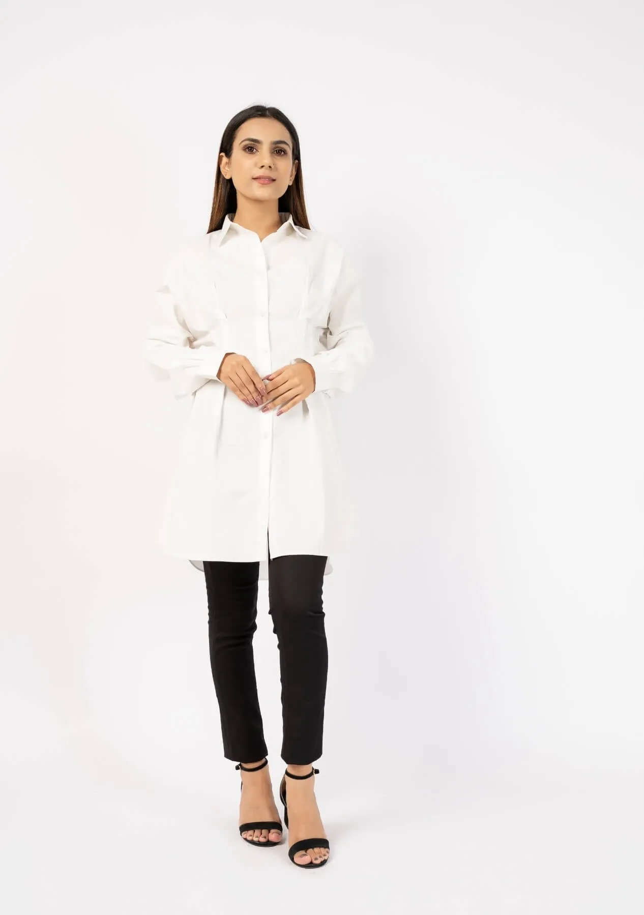 Mini Shirt Dress - white