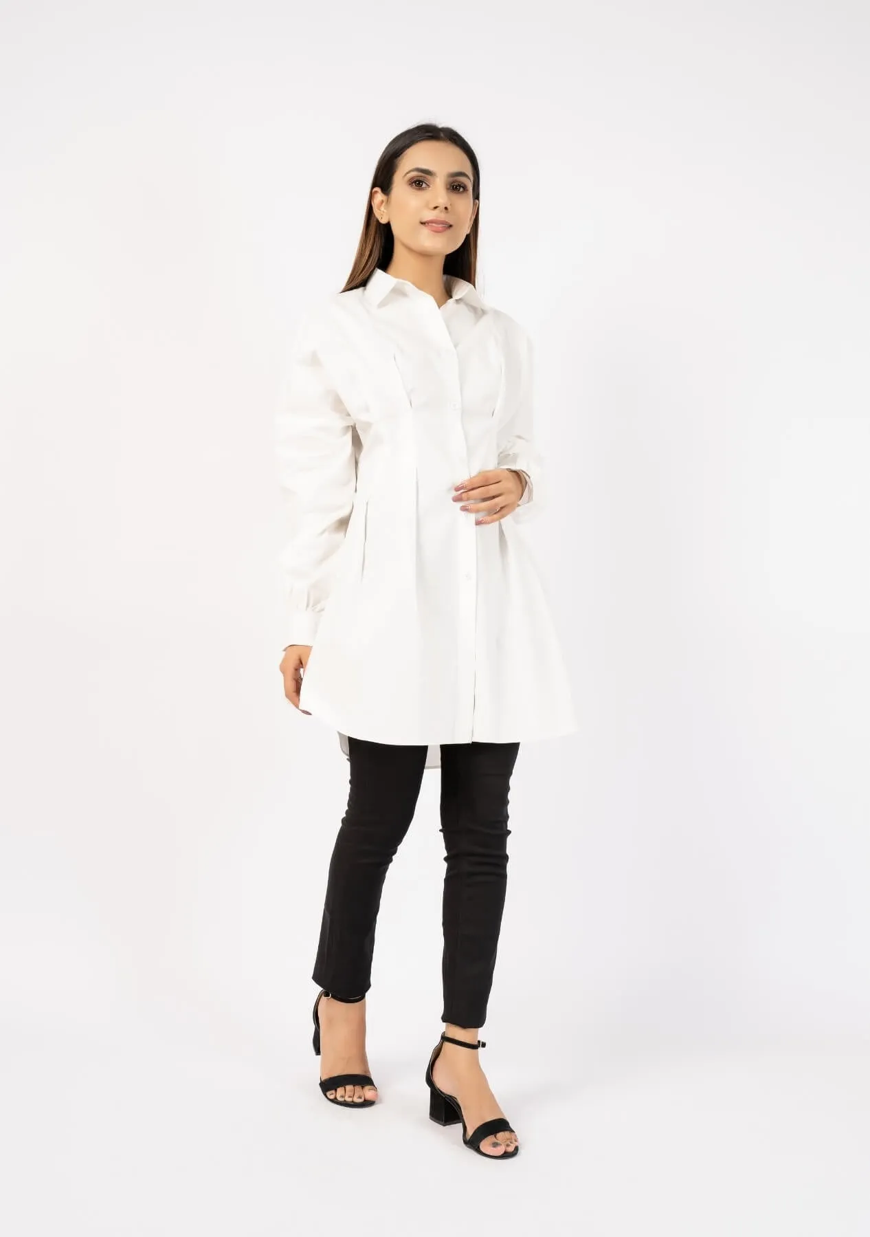 Mini Shirt Dress - white