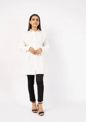 Mini Shirt Dress - white