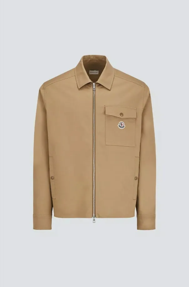 MONCLER  |Gabardine Zip-Up Shirt