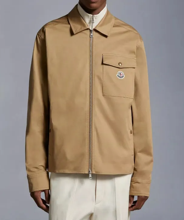 MONCLER  |Gabardine Zip-Up Shirt