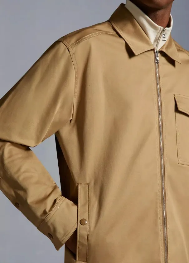 MONCLER  |Gabardine Zip-Up Shirt