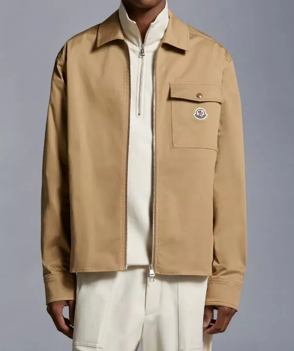 MONCLER  |Gabardine Zip-Up Shirt