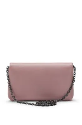 NAOMI x BOSS leather clutch bag with signature hardware