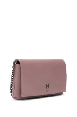 NAOMI x BOSS leather clutch bag with signature hardware