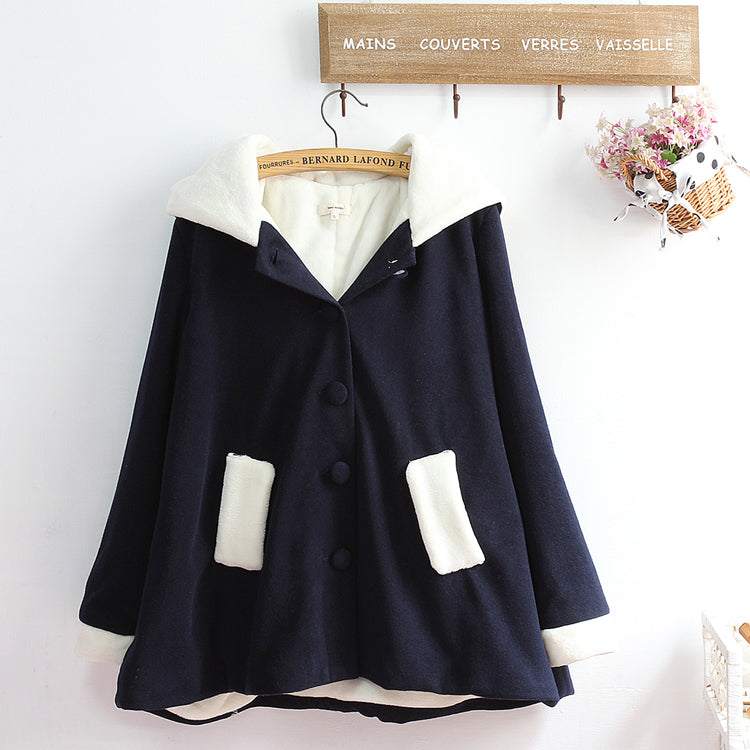 Navy Cloak Hoodie Jacket AD12257