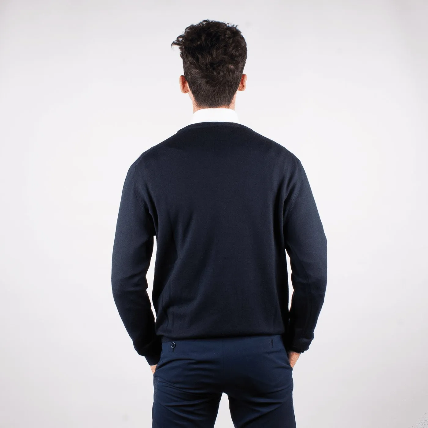 Navy Merino Crew-neck Sweater