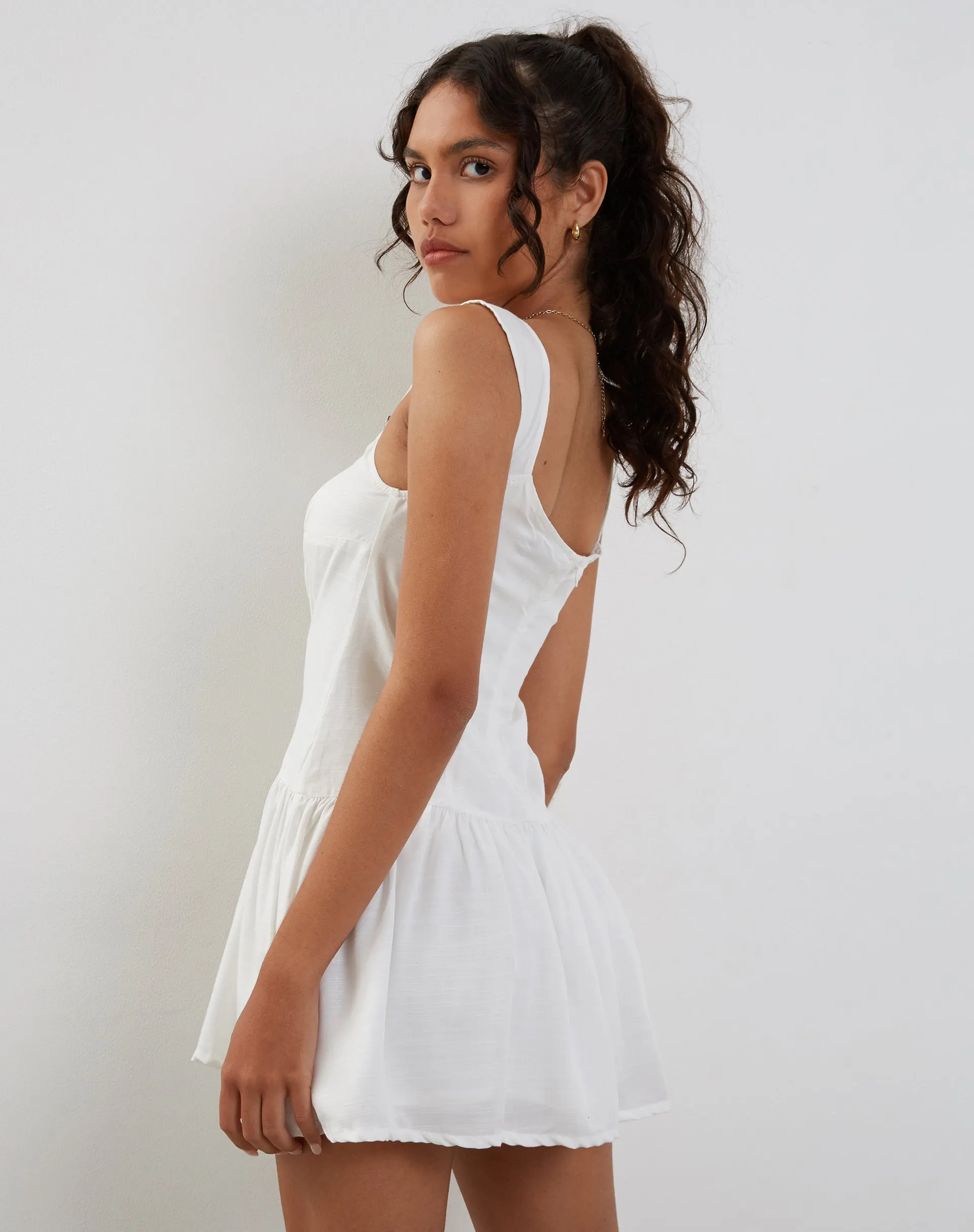 Nihao Mini Dress in White