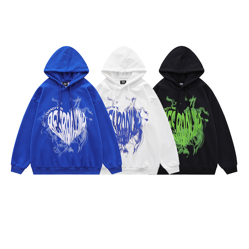 OEM custom logo high quality cotton oversized graphic silk screen printing hoodie for men