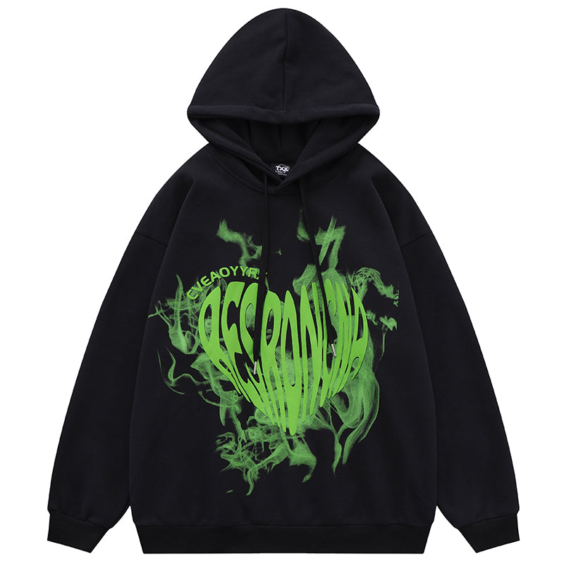 OEM custom logo high quality cotton oversized graphic silk screen printing hoodie for men