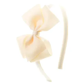 Olilia Hard Hairband Medium London Bow Antique White