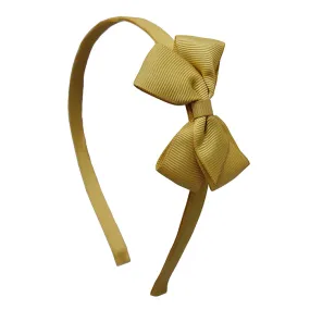 Olilia Hard Hairband Small London Bow Dijon Yellow