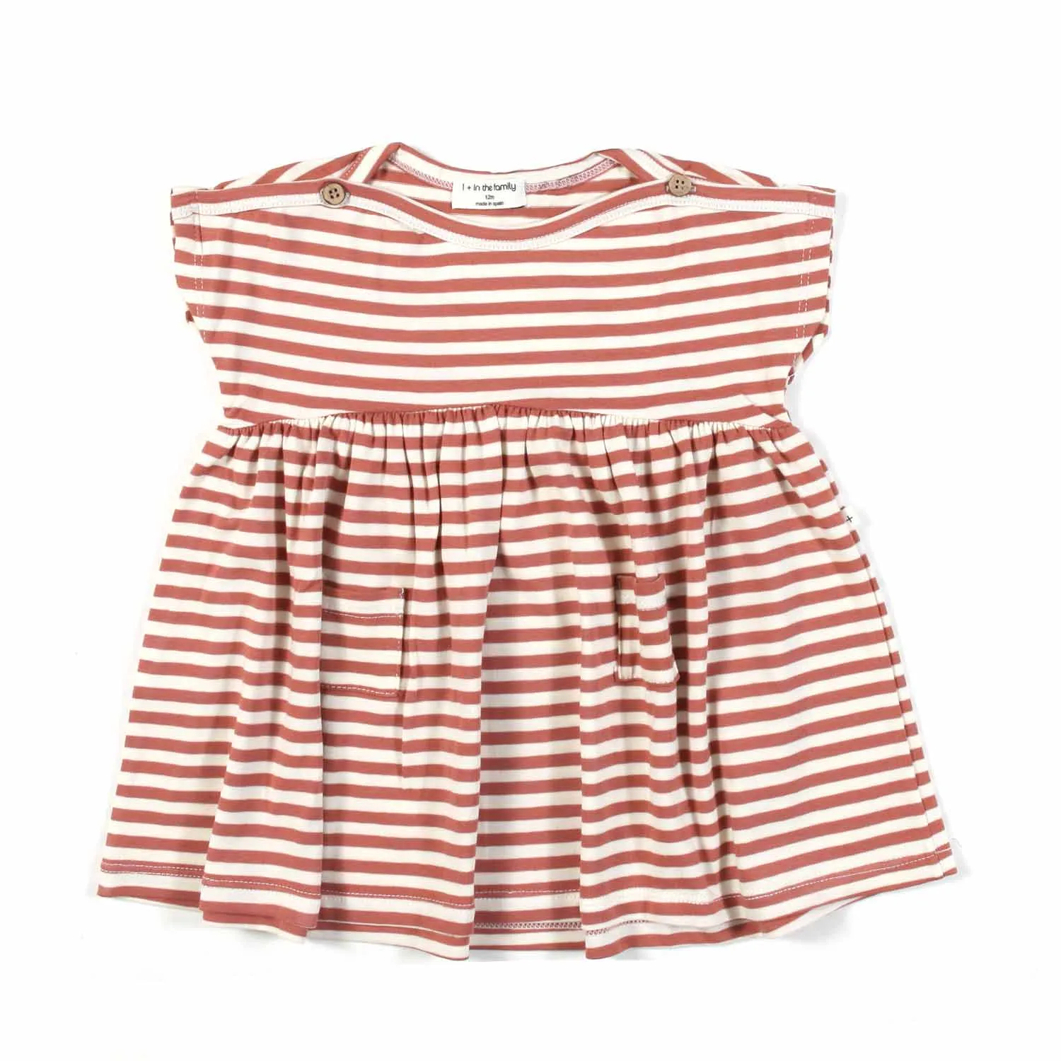 One More In The Family Lia Cedar Orange And White Striped Mini Dress