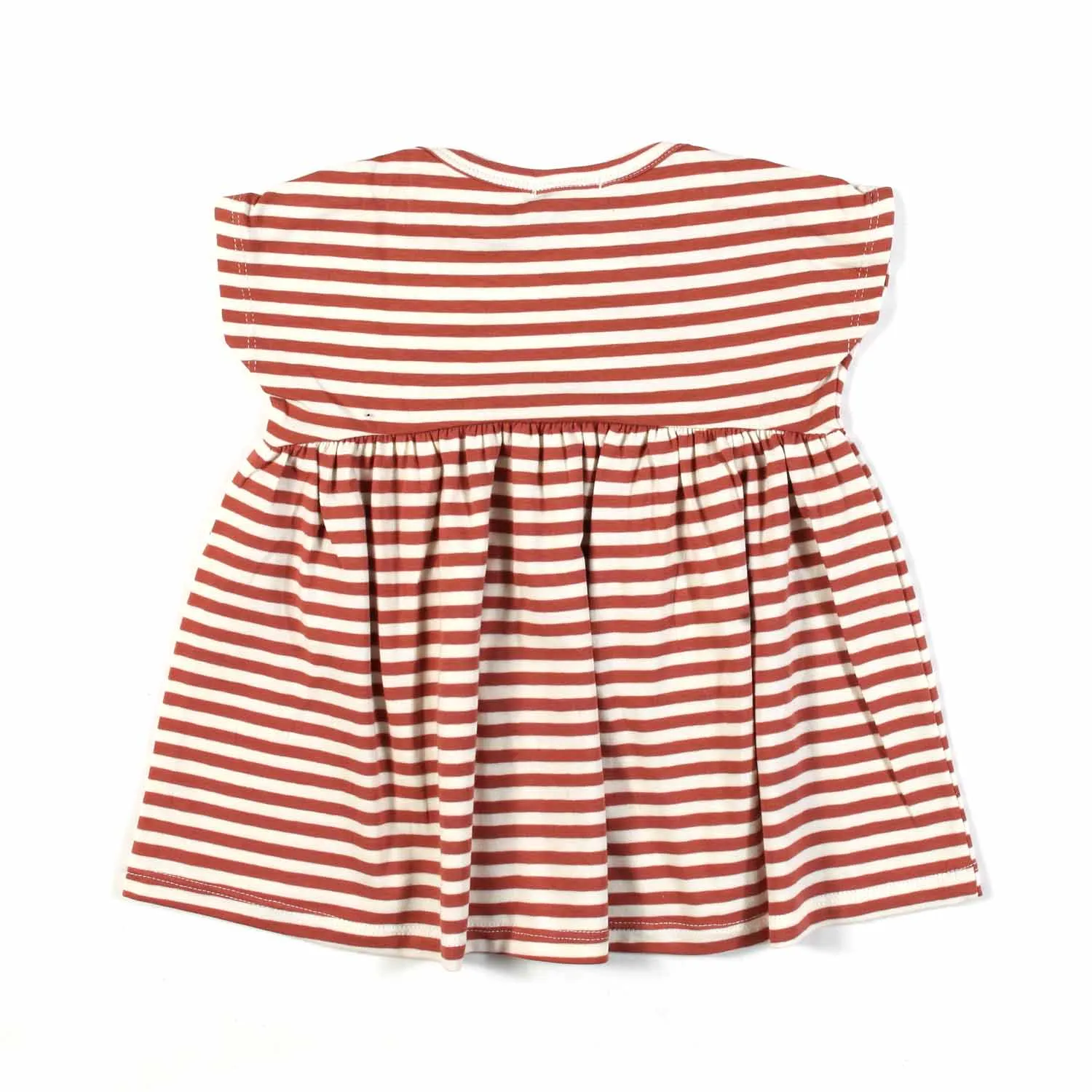 One More In The Family Lia Cedar Orange And White Striped Mini Dress