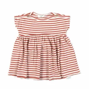 One More In The Family Lia Cedar Orange And White Striped Mini Dress