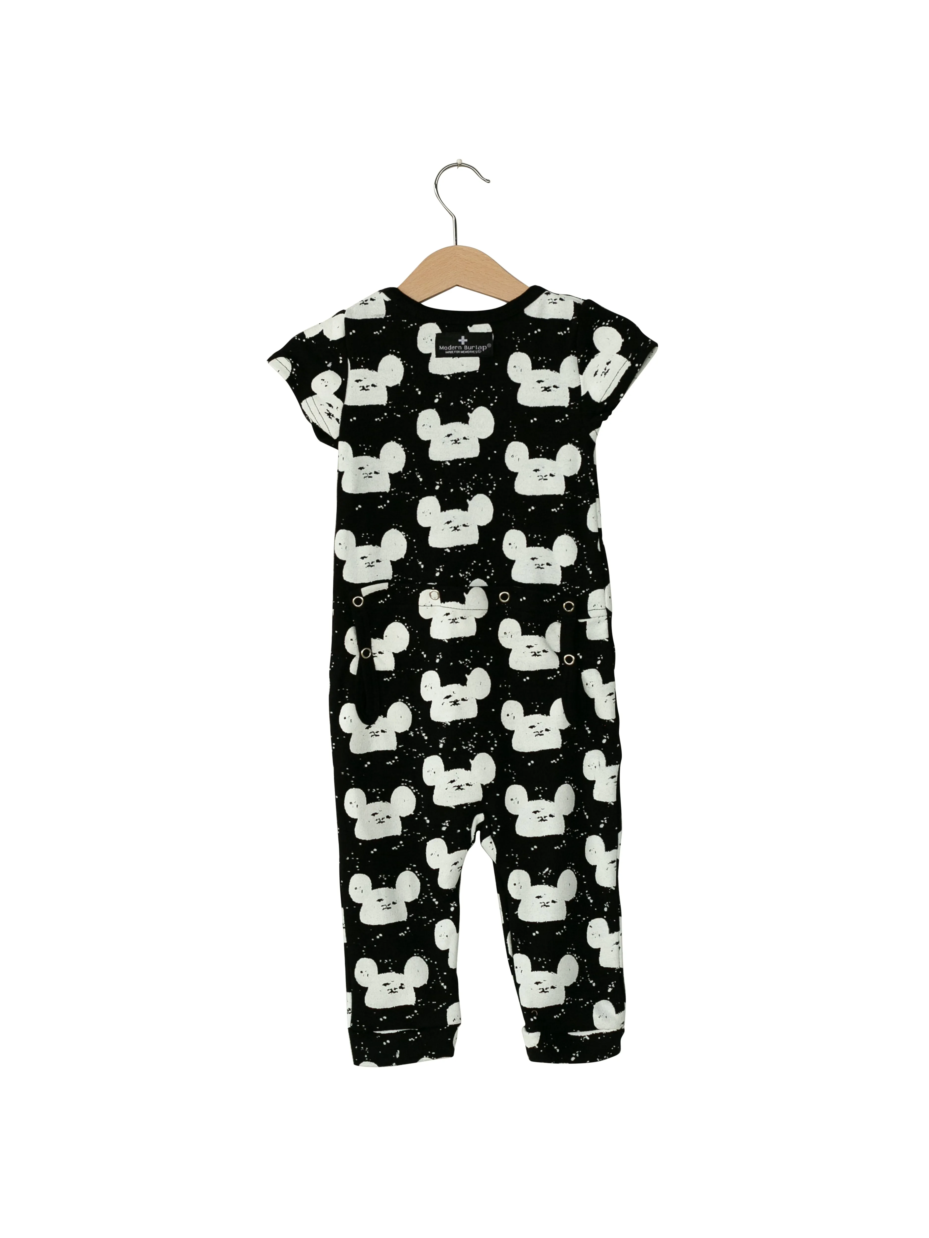 Organic Short Sleeve Jumpsuit with Explorer Back -  Prints