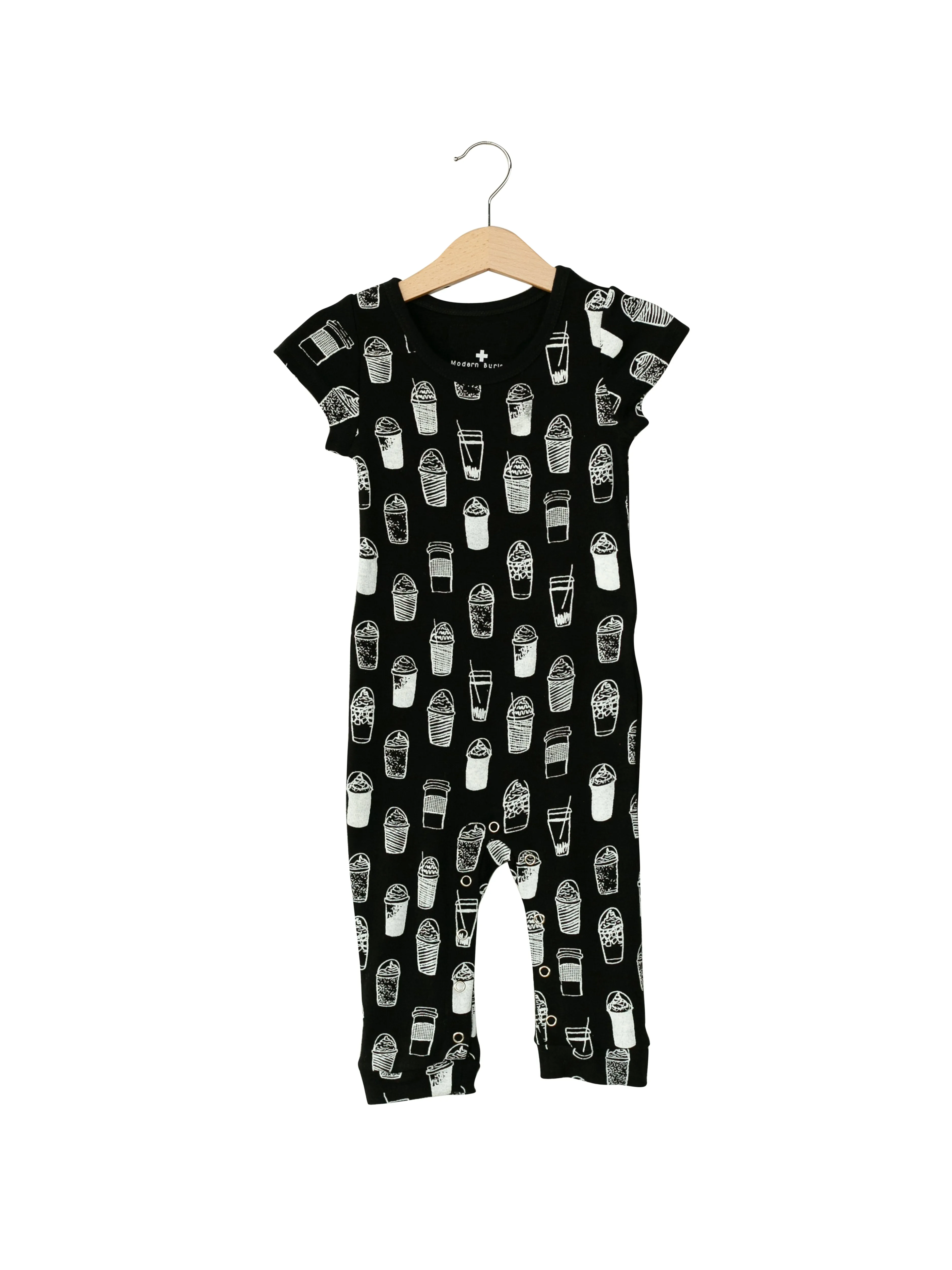 Organic Short Sleeve Jumpsuit with Explorer Back -  Prints